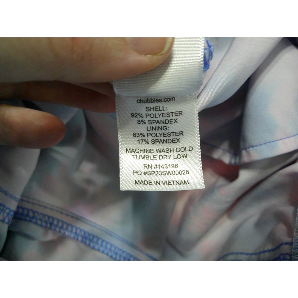 Chubbies Swim Trunks Mens Small Blue Pink Tie Dye 5" Inseam Board Shorts - Picture 9 of 10